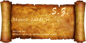 Storcz Zalán névjegykártya